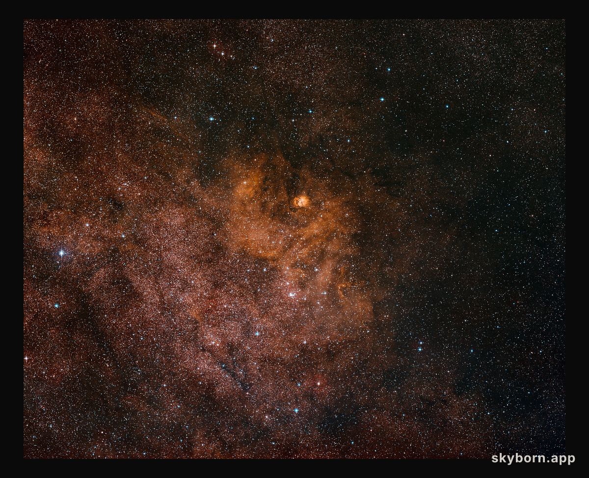 Wide-field view of the sky around the cluster NGC 6604