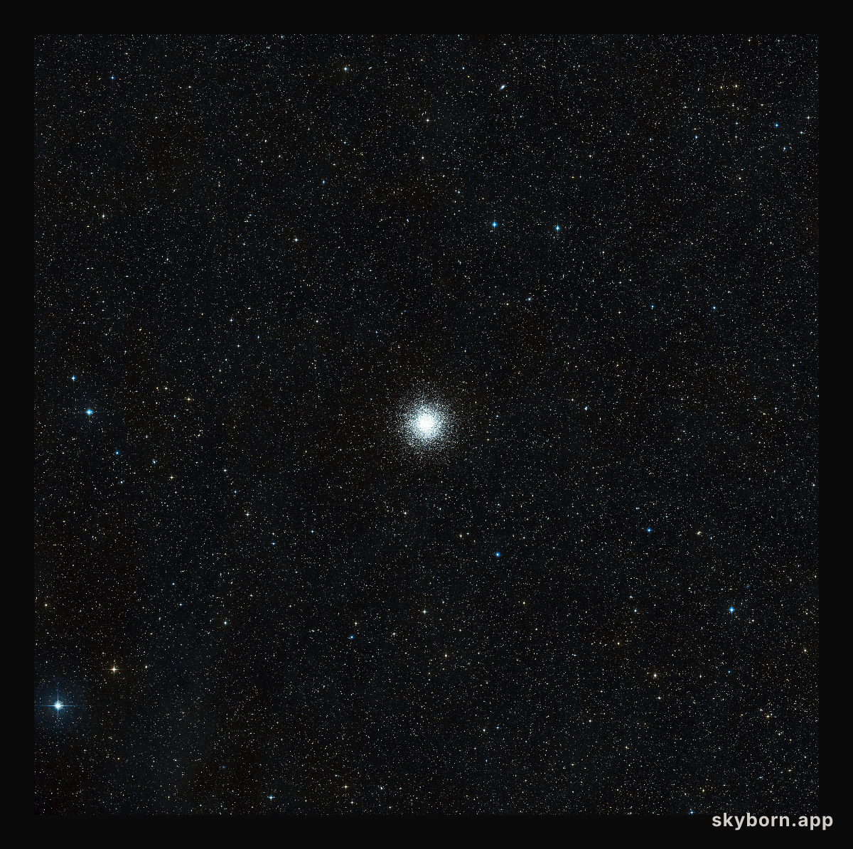 Wide-field view of the sky around the globular star cluster Messier 55