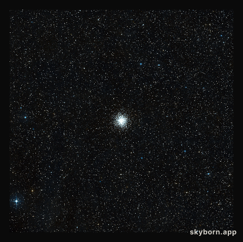 Wide-field view of the sky around the globular star cluster Messier 55