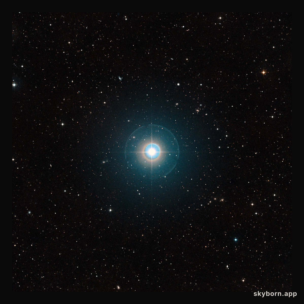 Wide-field view of the parent star of the famous exoplanet Tau Boötis b