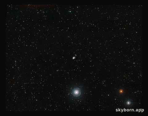 Wide-field view of the sky around the spiral galaxy NGC 1187