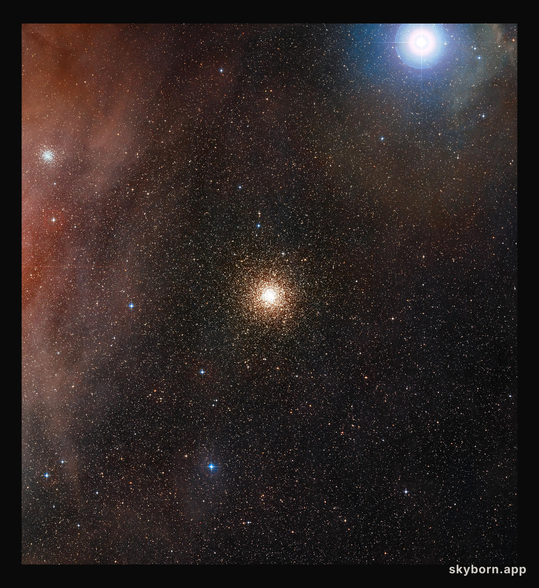 Wide-field view of the sky around the globular star cluster Messier 4