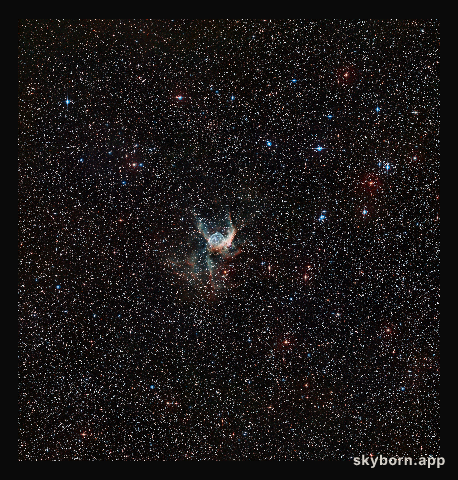 Wide-field view of the sky around the Thor’s Helmet Nebula