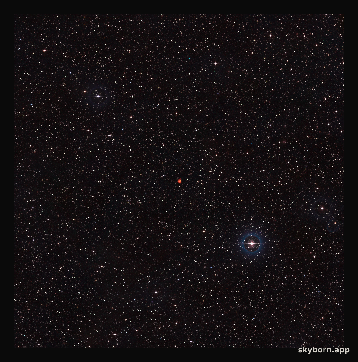 Wide-field view of the sky around the planetary nebula Fleming 1