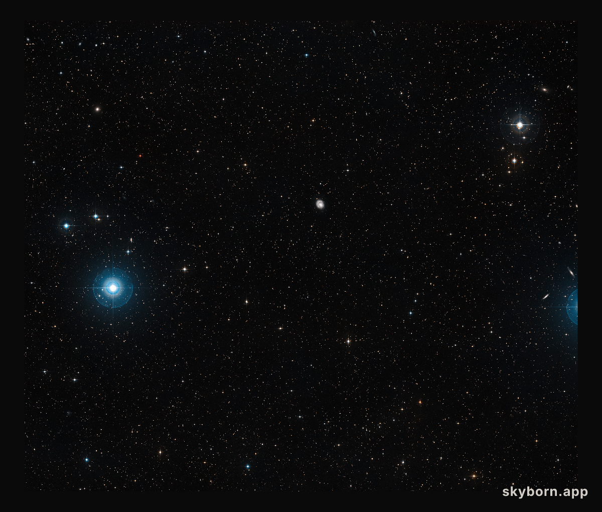 Wide-field view of the sky around the spiral galaxy NGC 1637