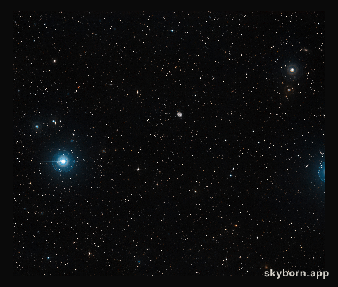 Wide-field view of the sky around the spiral galaxy NGC 1637