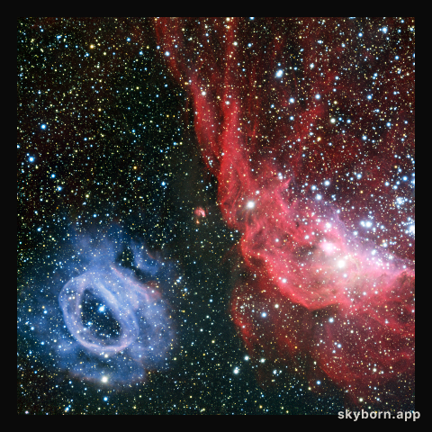 Two very different glowing gas clouds in the Large Magellanic Cloud