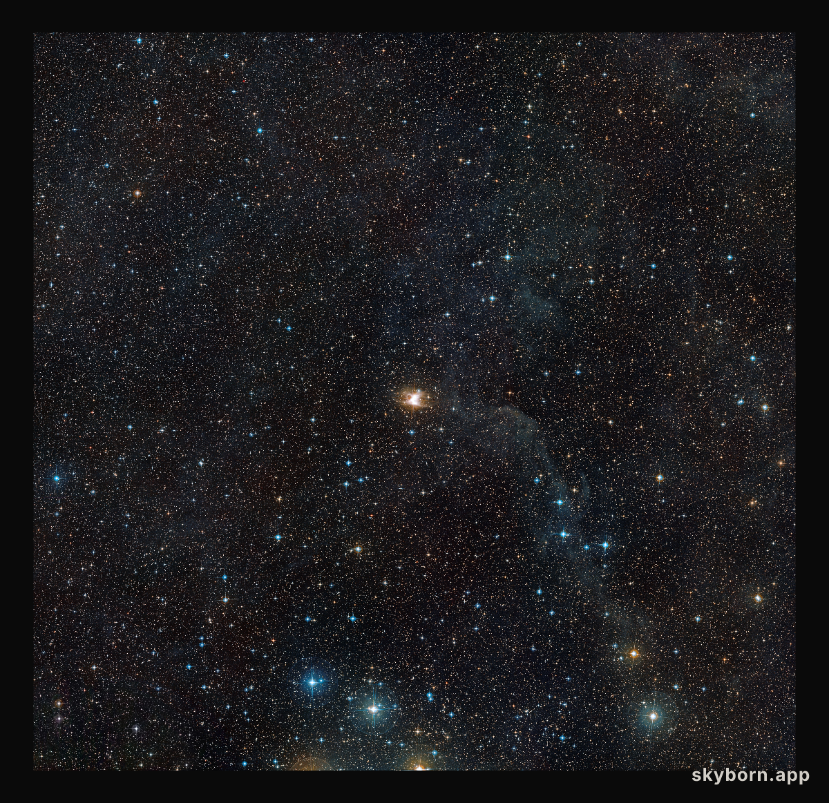 Wide field view of the area around the Toby Jug Nebula