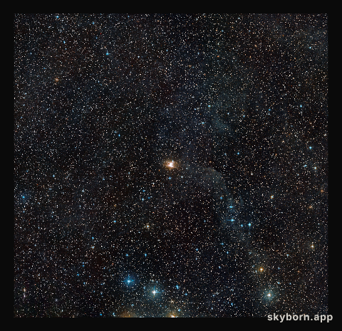 Wide field view of the area around the Toby Jug Nebula