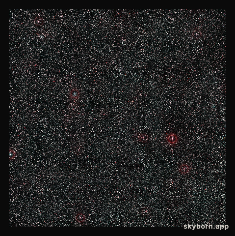 Wide-field view of the sky around the distant active galaxy PKS 1830-211