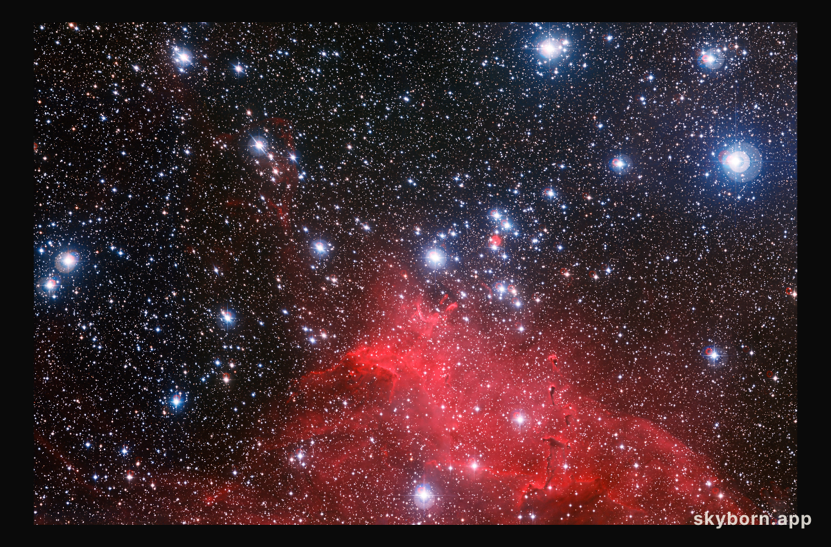 The star cluster NGC 3572 and its dramatic surroundings