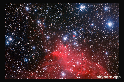 The star cluster NGC 3572 and its dramatic surroundings