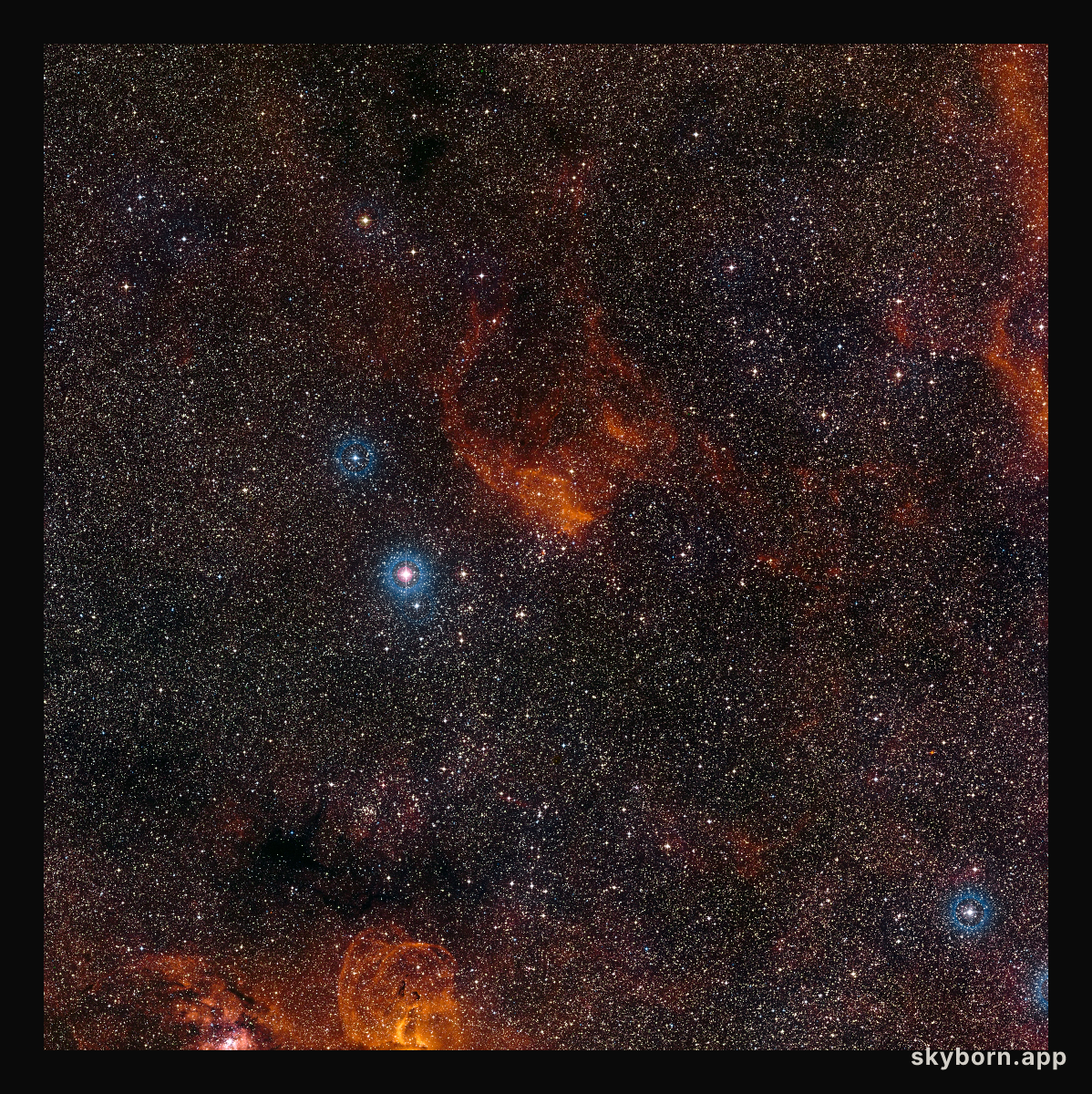 Wide-field view of the sky around the star cluster NGC 3572