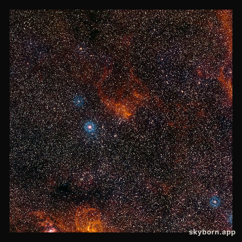Wide-field view of the sky around the star cluster NGC 3572