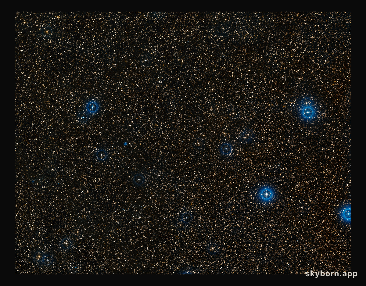 Wide-field view of the sky around the nearby brown dwarf pair Luhman 16AB