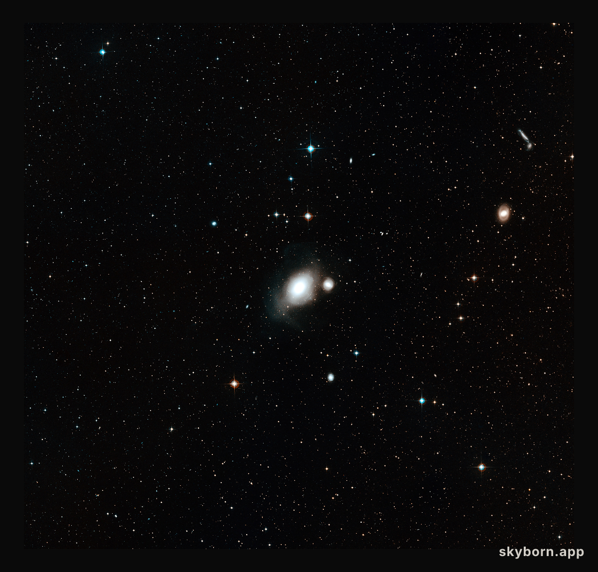 Wide-field view of the sky around the galaxies NGC 1316 and 1317