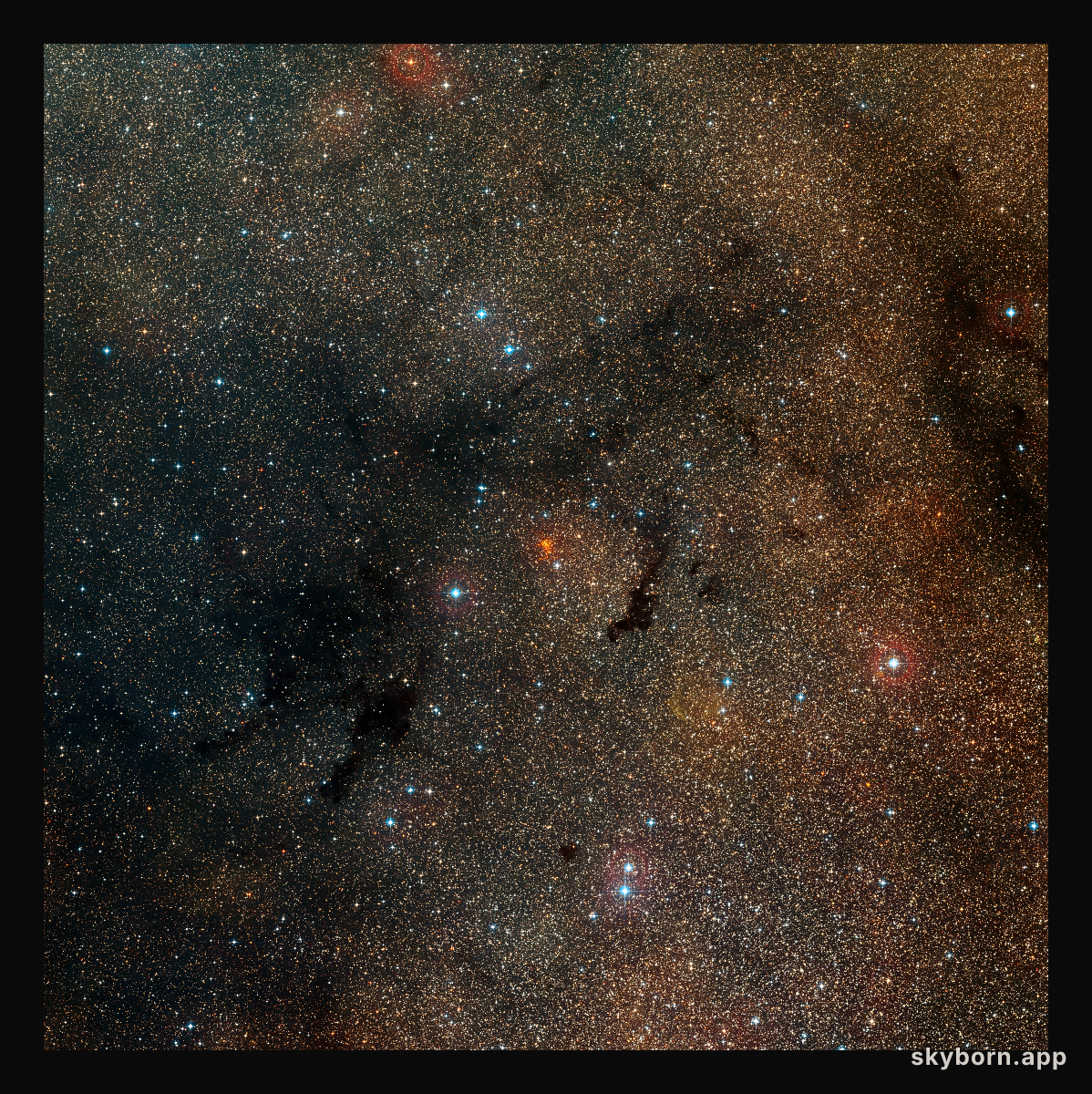 Wide-field view of the sky around the star cluster Westerlund 1