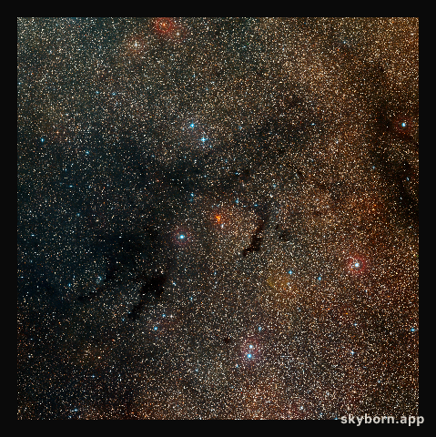 Wide-field view of the sky around the star cluster Westerlund 1