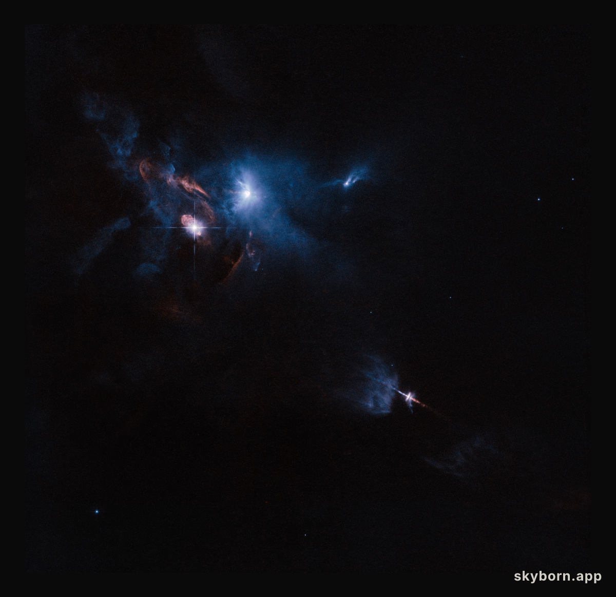 Hubble image of the surroundings of the young star HL Tauri