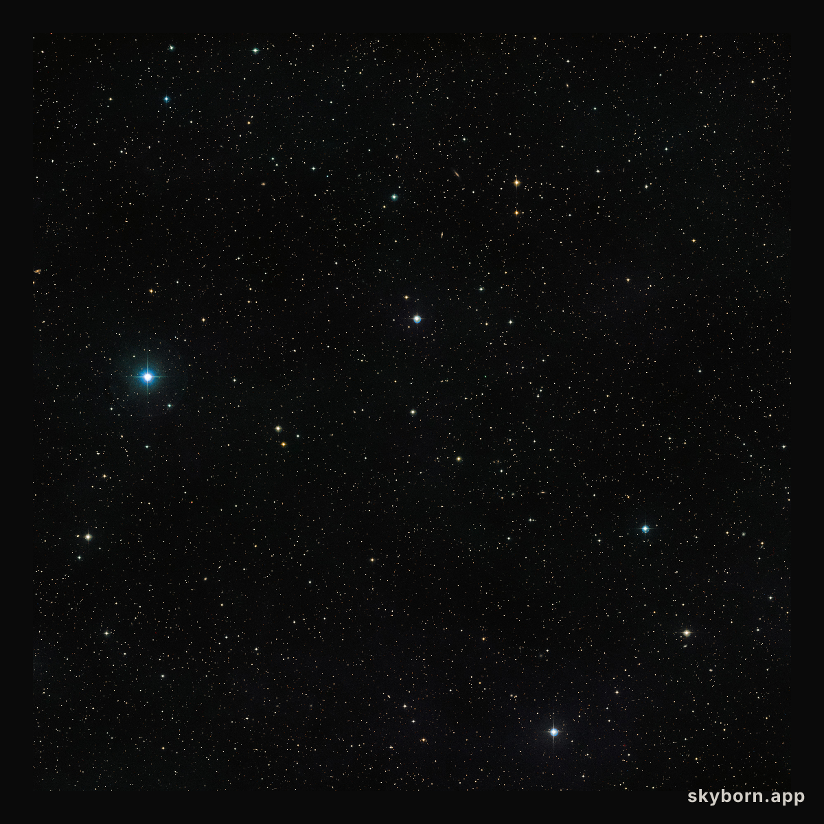 Wide-field view of the sky around the unusual binary star V471 Tauri