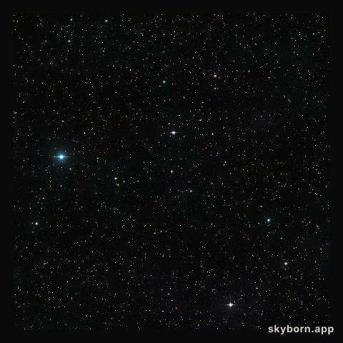 Wide-field view of the sky around the unusual binary star V471 Tauri