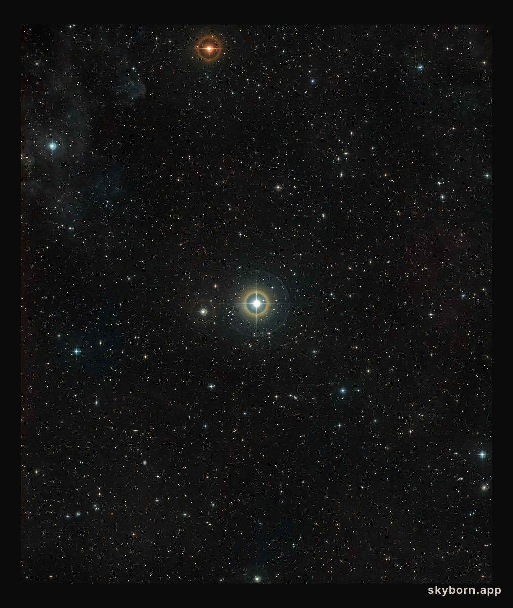 Wide-field view of the sky around the star 51 Pegasi