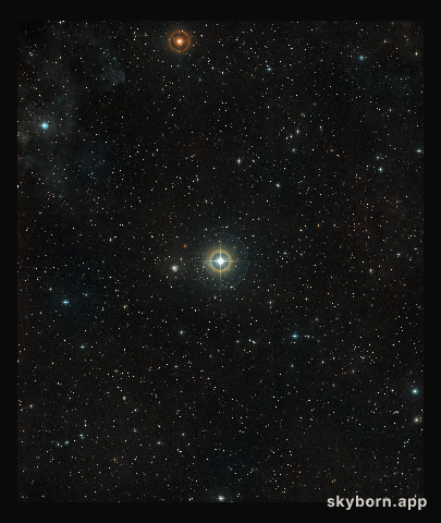 Wide-field view of the sky around the star 51 Pegasi