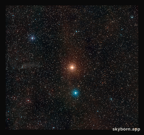 Wide-field view of the sky around the red giant star L2 Puppis