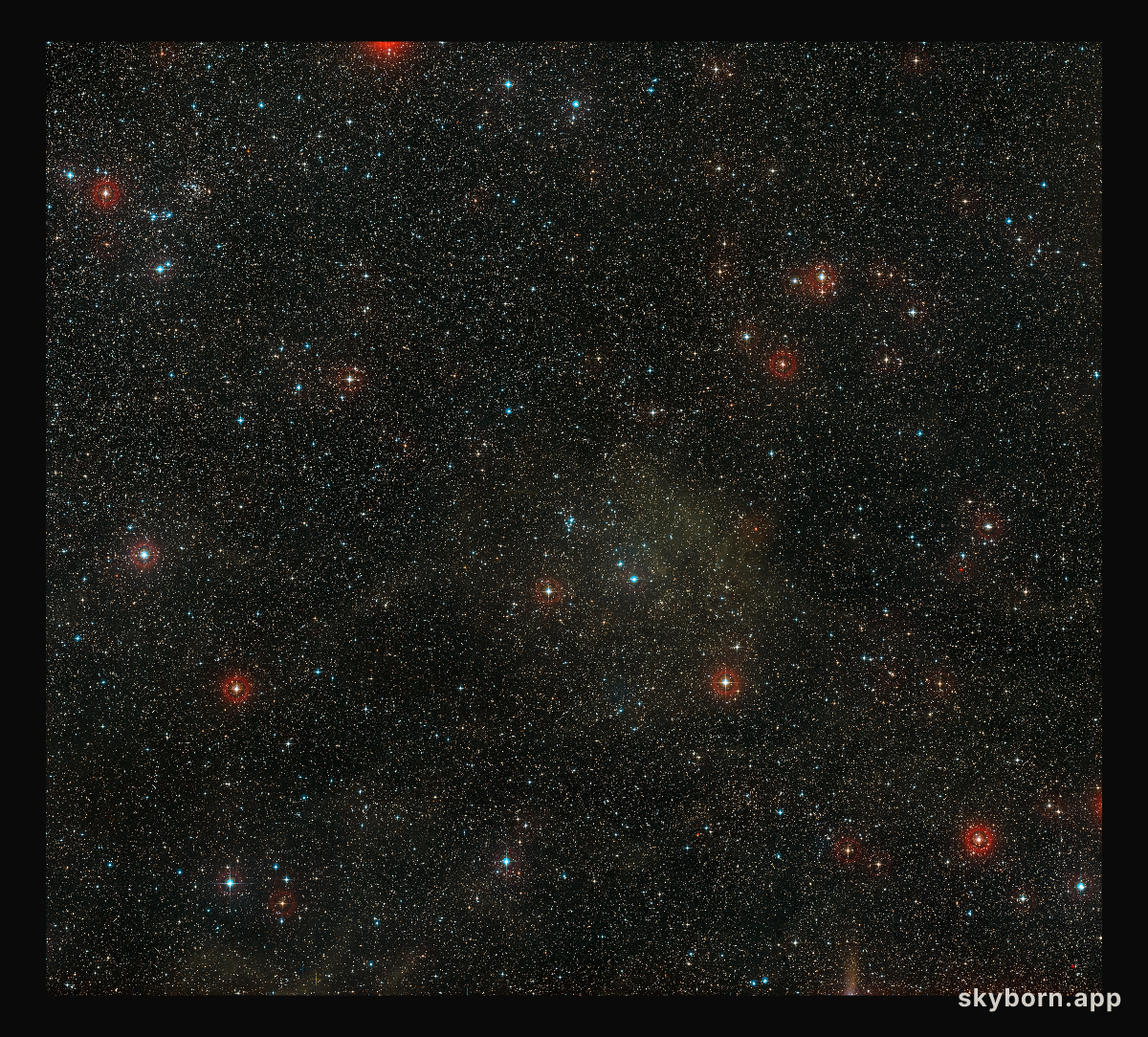 Wide-field view of the sky around the bright star cluster NGC 2367