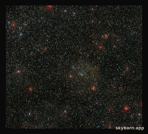 Wide-field view of the sky around the bright star cluster NGC 2367