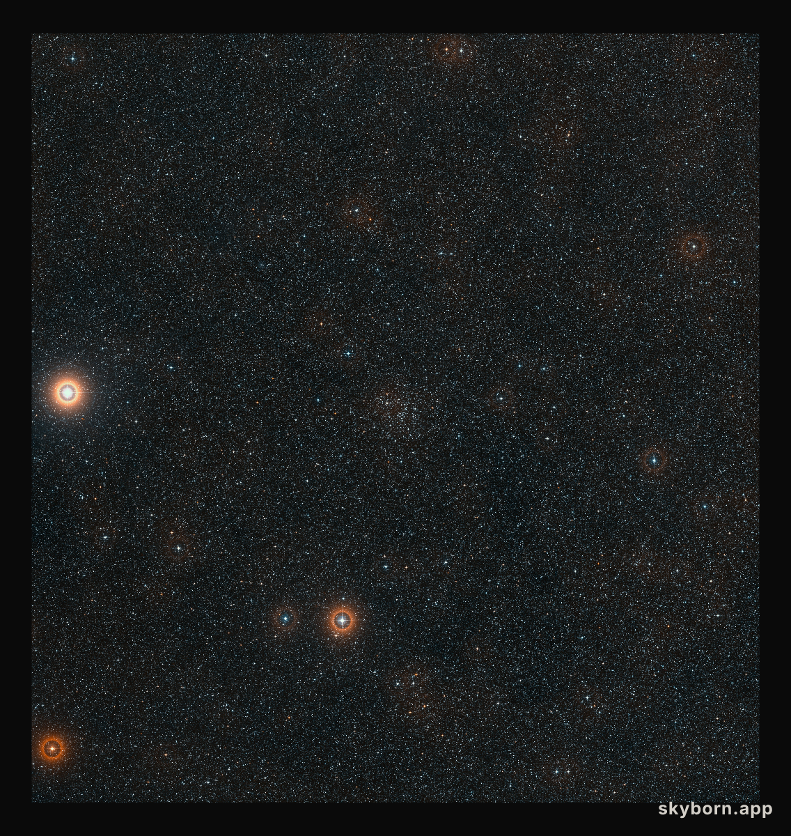 Wide-field view of the sky around the bright star cluster IC 4651