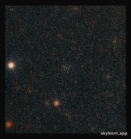 Wide-field view of the sky around the bright star cluster IC 4651