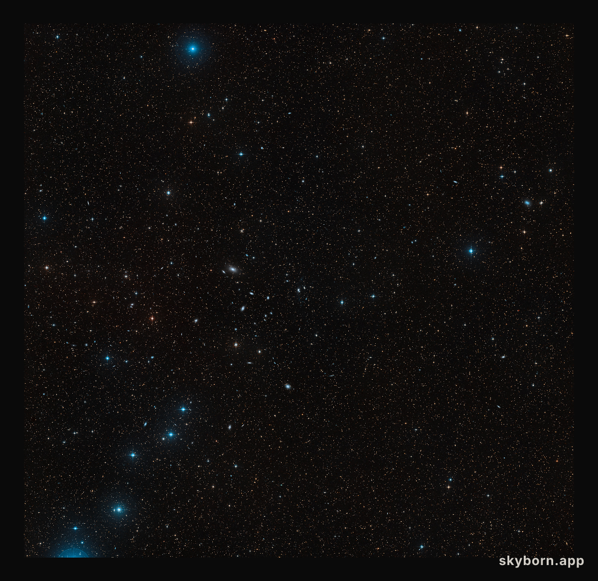 Wide-field view of the sky around the interacting galaxy NGC 5291