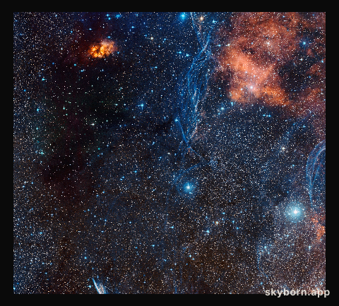 The rich celestial landscape around the aging double star IRAS 08544-4431