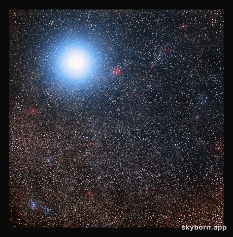 The sky around Alpha Centauri and Proxima Centauri