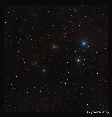 The sky around the active galaxy Markarian 1018
