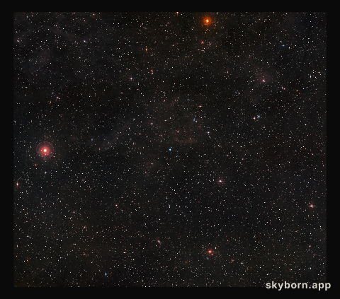 The sky around the Saturn Nebula