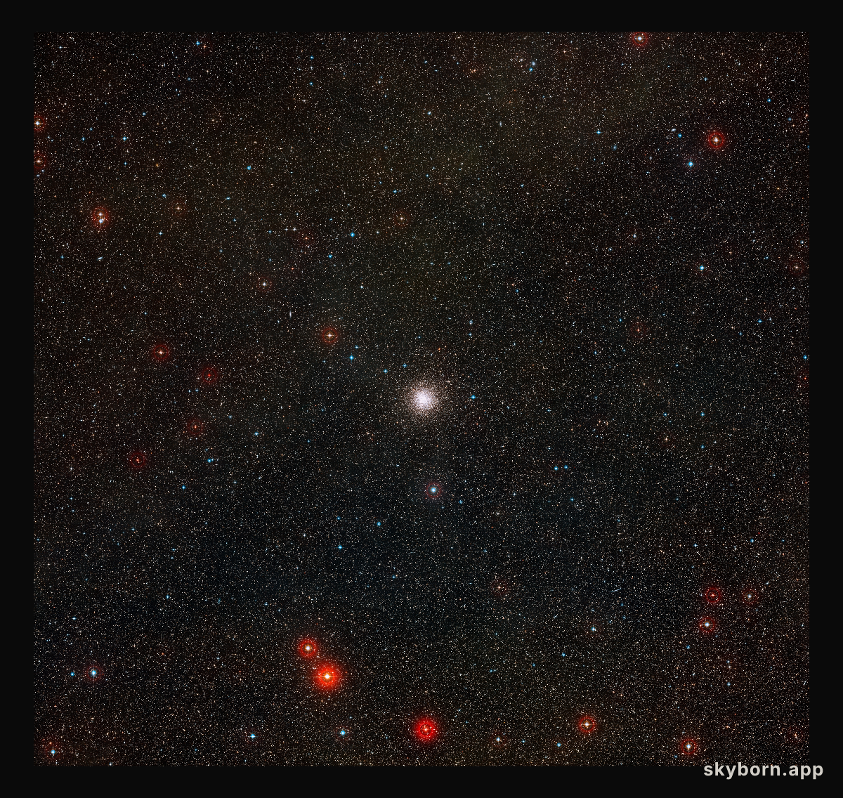 Wide-field image of the sky around the globular star cluster NGC 3201