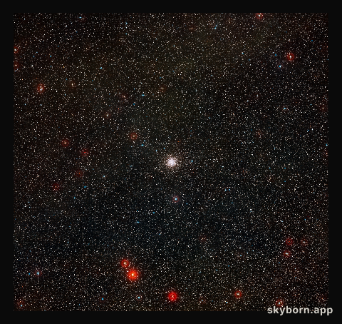 Wide-field image of the sky around the globular star cluster NGC 3201