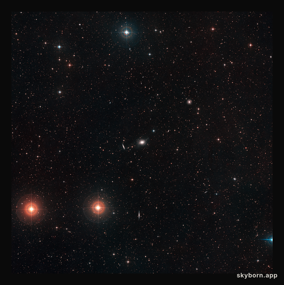 Digitized Sky Survey image around the galaxy NGC 5018 in the constellation of Virgo