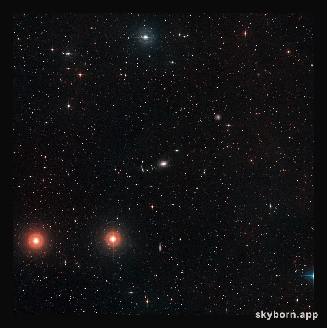 Digitized Sky Survey image around the galaxy NGC 5018 in the constellation of Virgo