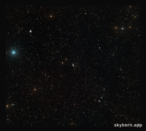 Digitized Sky Survey image around the spiral galaxy NGC 3981