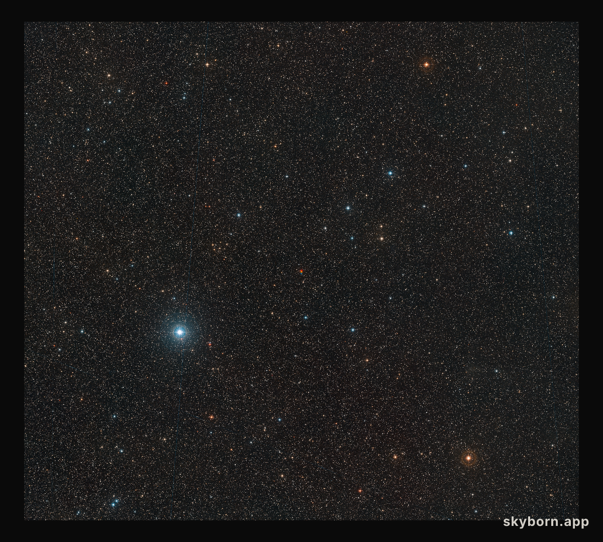 Widefield image of the sky around Barnard’s Star showing its motion