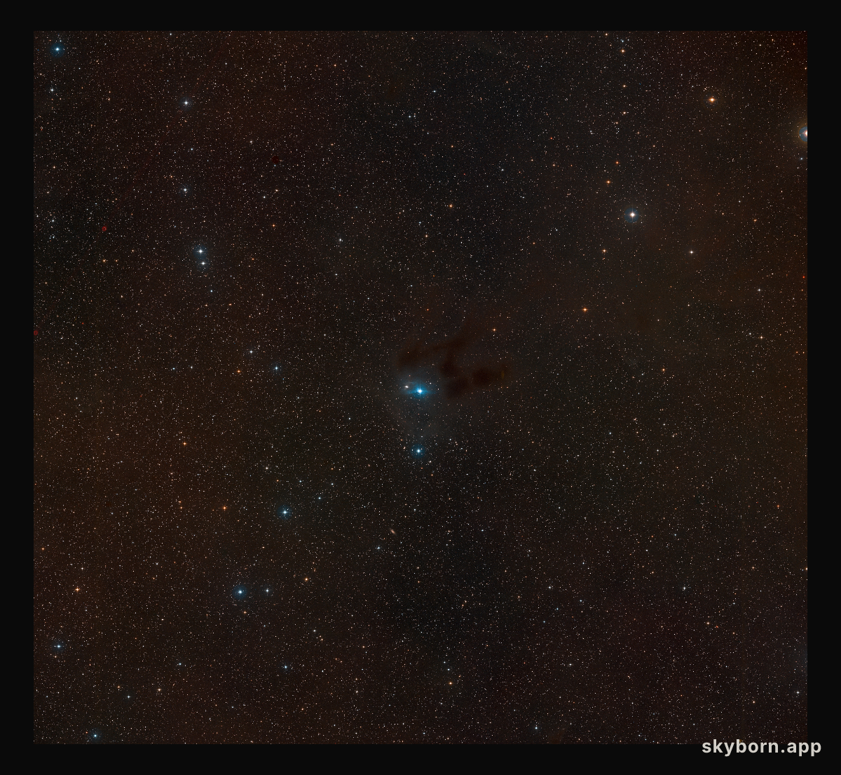 Wide-field view of the region of the sky where AB Aurigae is located
