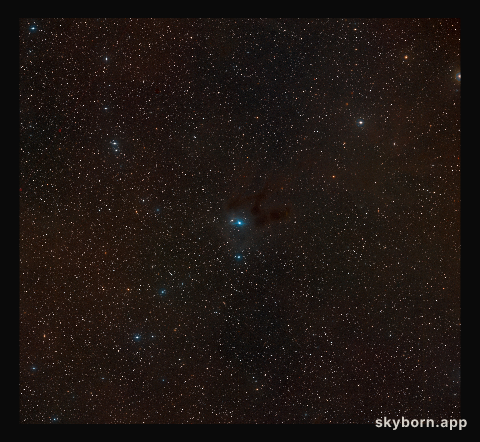 Wide-field view of the region of the sky where AB Aurigae is located