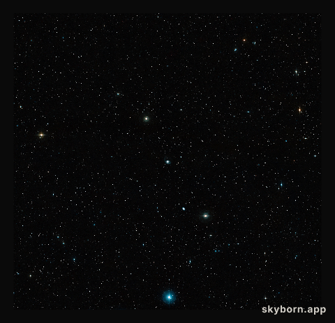 Wide-field view of the region of the sky hosting NGC 7727