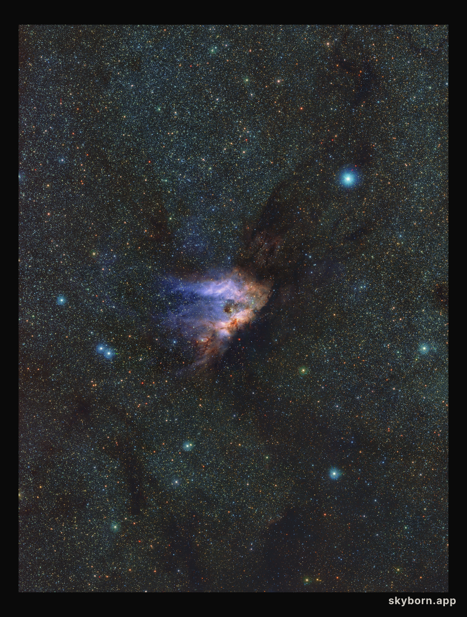 An infrared view of the Messier 17 nebula