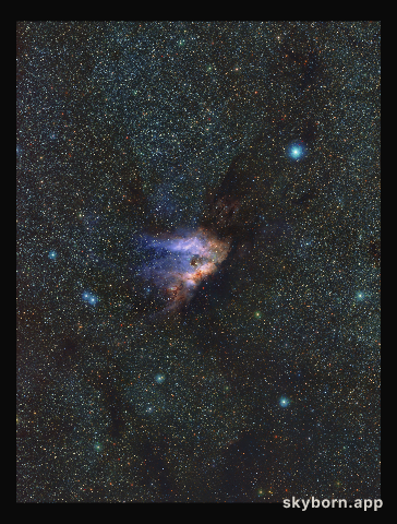 An infrared view of the Messier 17 nebula