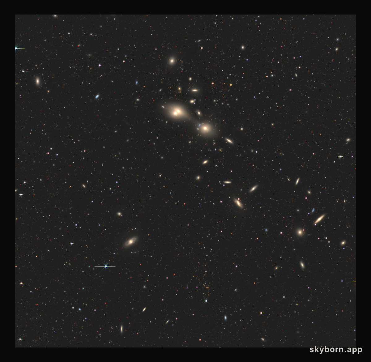 Wide-field view of the region of the sky around a ‘cosmic joust’