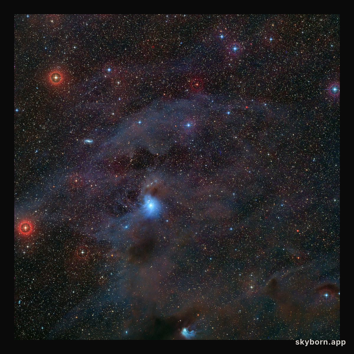 Location in the sky of the rogue planet Cha 1107-7626 (visible light)